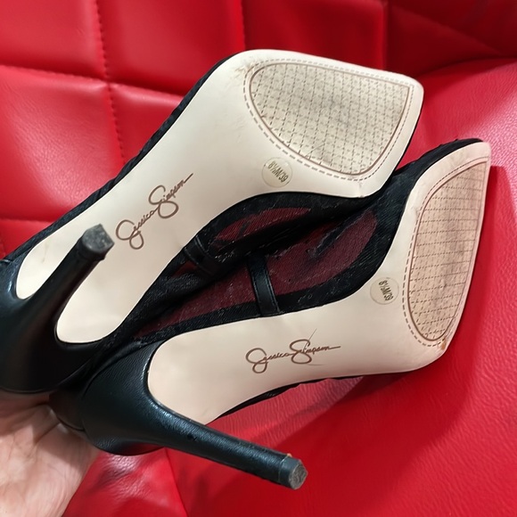 Jessica Simpson Black Mesh Heels - Picture 8 of 9